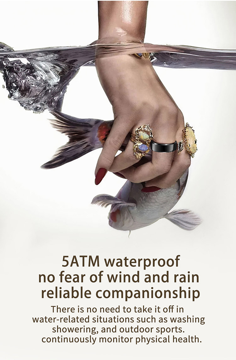 5ATM Waterproof smart ring